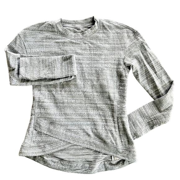 Lululemon Close to Crossing Long Sleeve Size 6 Rulu Vivid Stripe Jacquard White - Picture 2 of 8